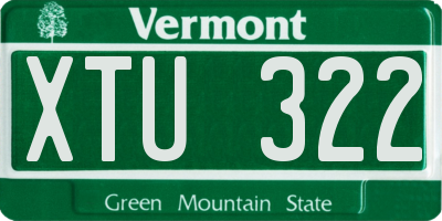 VT license plate XTU322