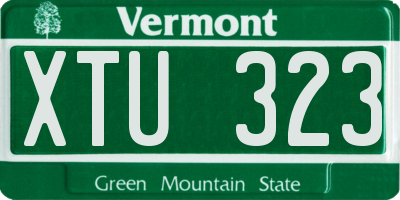 VT license plate XTU323