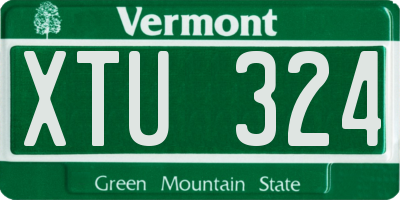 VT license plate XTU324