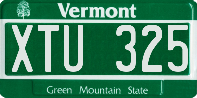 VT license plate XTU325