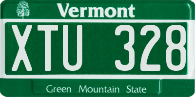 VT license plate XTU328