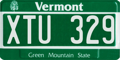 VT license plate XTU329