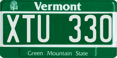 VT license plate XTU330