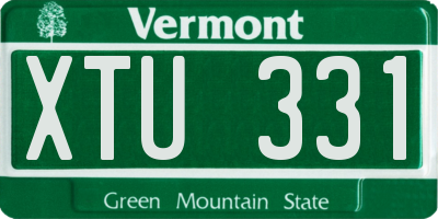 VT license plate XTU331