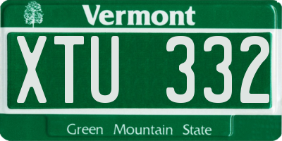 VT license plate XTU332