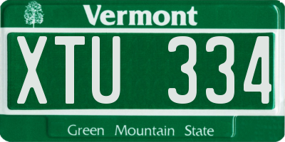 VT license plate XTU334
