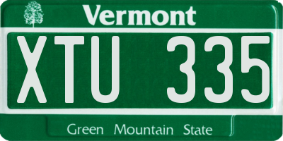 VT license plate XTU335