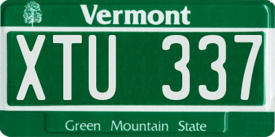 VT license plate XTU337