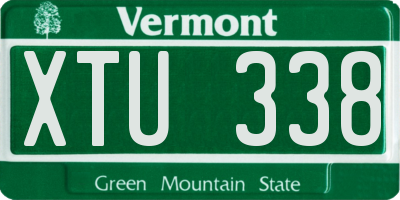 VT license plate XTU338