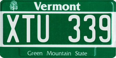 VT license plate XTU339