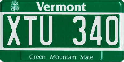 VT license plate XTU340