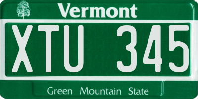 VT license plate XTU345