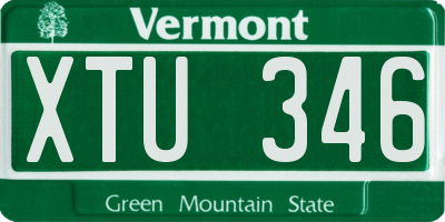 VT license plate XTU346