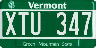 VT license plate XTU347