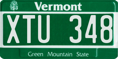 VT license plate XTU348
