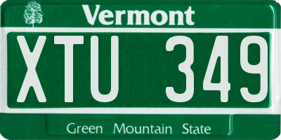 VT license plate XTU349