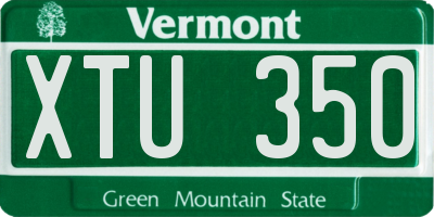VT license plate XTU350