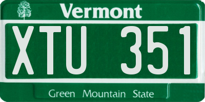 VT license plate XTU351