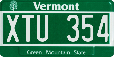 VT license plate XTU354