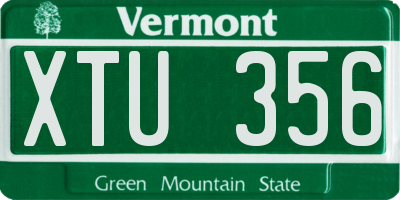 VT license plate XTU356