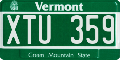 VT license plate XTU359