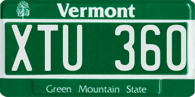 VT license plate XTU360