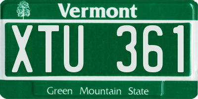 VT license plate XTU361
