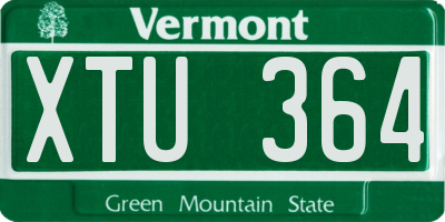 VT license plate XTU364