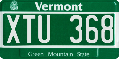 VT license plate XTU368