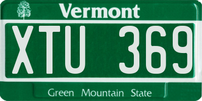 VT license plate XTU369