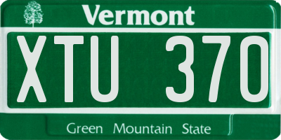 VT license plate XTU370