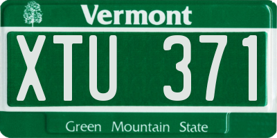 VT license plate XTU371