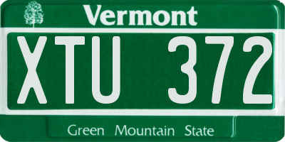 VT license plate XTU372