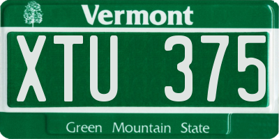 VT license plate XTU375