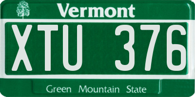 VT license plate XTU376