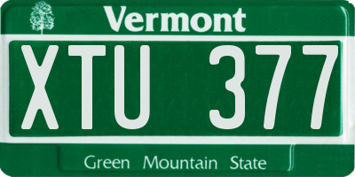 VT license plate XTU377