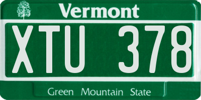 VT license plate XTU378