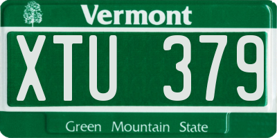 VT license plate XTU379