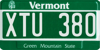 VT license plate XTU380