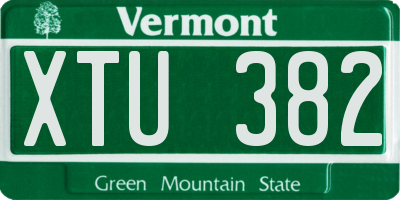 VT license plate XTU382