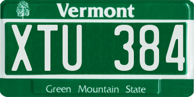 VT license plate XTU384
