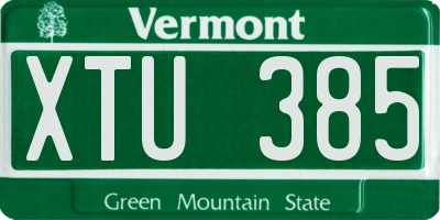 VT license plate XTU385