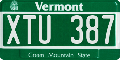 VT license plate XTU387