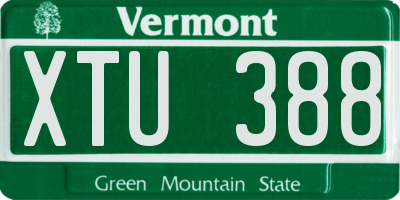 VT license plate XTU388