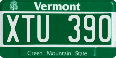VT license plate XTU390