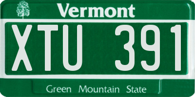 VT license plate XTU391