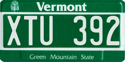 VT license plate XTU392