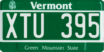 VT license plate XTU395