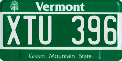 VT license plate XTU396