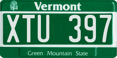 VT license plate XTU397